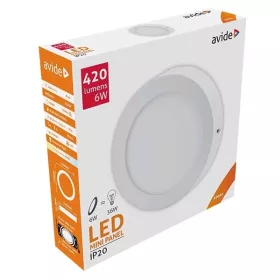   AVIDE LED FALRA SZERELHETŐ KEREK MENNYEZETI LÁMPA ALU 6W NW 4000K