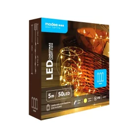   Modee Karácsonyi LED Füzér Réz Elemes (50LED/5m/10cm) warm