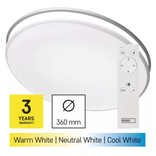 EMOS LED mennyezeti lámpa EXCLUSIVE 24W 80-1920lm dimm. állítható színhőmérséklet(ZM5165)