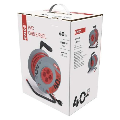 Emos Kábeldob 40 m / 4 aljzat / narancssárga / PVC / 230 V / 1,5 mm2(P09240)