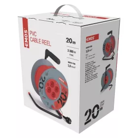   Emos-Kábeldob 20 m / 4 aljzat / piros / PVC / 230 V / 1 mm2(P09220)