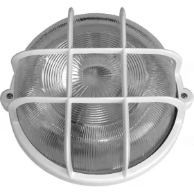HAJÓLÁMPA KEREK 100W FEHÉR MŰANYAG RÁCCSAL  321187