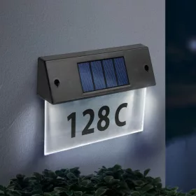   SZOLÁR HÁZSZÁMFÉNY-ÁTLÁTSZÓ PLEXI-FEKETE-HIDEGFEHÉR LED