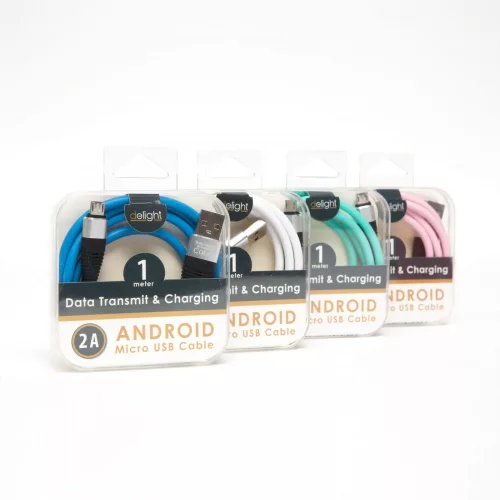 DELIGHT (55439) MICRO USB ADATKÁBEL, 1M, TÖBB SZÍNBEN ANDROIDHOZ