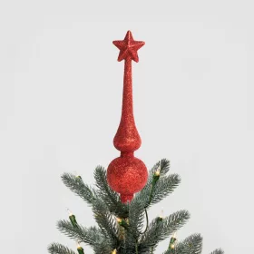 Karácsonyfa csúcsdísz - 18,5 cm - piros