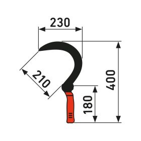   Extol sarló, teljes/penge hossz: 400/230mm, kovácsolt acél penge, PP+TPR nyél, műanyag tartó