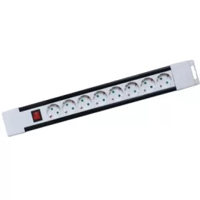   Home PNV 08K/WH hálózati elosztó, 2 m, H05VV-F 3G1,0 mm2 kábel, kapcsolós, IP20 kivitel, 8 aljzat gyermekvédelemmel, max. 3500W, fehér, felakasztható