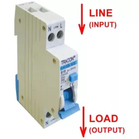   Tracon Kombinált védőkapcsoló, elektronikus, 2P, 1 modul, B kar.