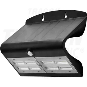   Napelemes LED fali világítótest mozgásérzékelővel, fekete 6,8 W, 4000 K, 800 lm, IP65, 3,7 V, 4 Ah