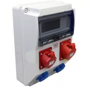   TRACON Csatlakozó doboz, védelem nélkül, 2×SCHUKO+1×16A(3P+N+E)+1×32A(3P+N+E)