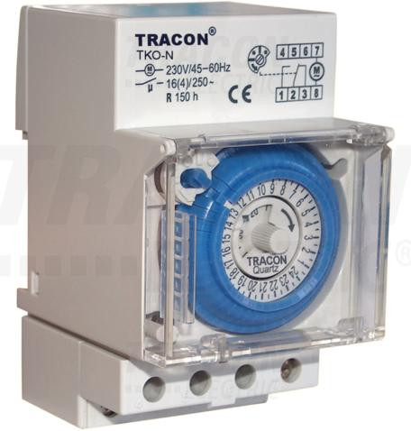 TRACON SOROLHATÓ KAPCSOLÓÓRA, NAPI, ELEKTROMECHANIKUS 230V, 16(4) A